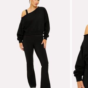 NWT Yitty \\ flare leggings + square neck bra + off-shoulder sweatshirt